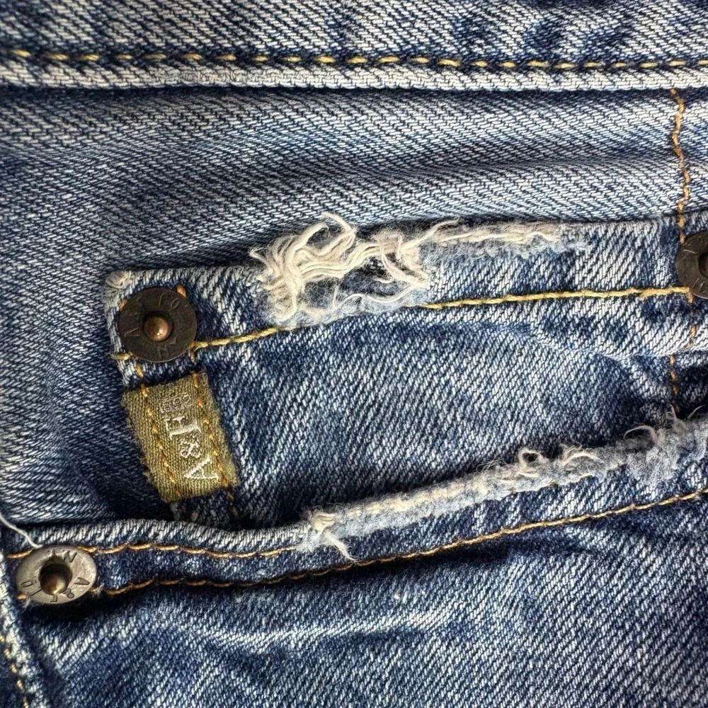 Abercrombie Fitch Mens Jeans W31 L34 Straight Leg Blue Denim Distressed Pockets